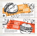 Hand drawn vector illustration - Promotional brochure with fast Royalty Free Stock Photo