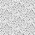 Hand drawn vector illustration of random black dot pattern on white background. Royalty Free Stock Photo