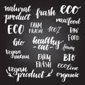 Hand drawn vector illustration - Set of organic food labels. Org Royalty Free Stock Photo