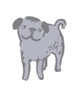 Hand drawn vector illustration of small happy dog