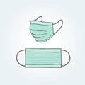 Hand drawn vector illustration of surgical mask.