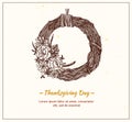 Hand drawn vector illustration - Thanksgiving day.