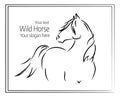 Hand drawn vector illustration of wild horse Royalty Free Stock Photo