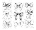 Hand drawn vector illustrations. Different types of bows. Perfect for invitations, greeting cards, posters, prints. Illustration