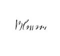 Hand drawn vector ink graphic handwritten blossom calligraphy lettering text isolated on white background.Spring time Royalty Free Stock Photo