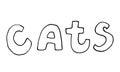 Hand drawn vector inscription of cats word