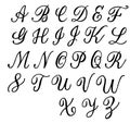 Hand drawn vector latin alphabet, on white background