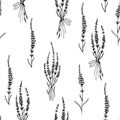 Hand drawn vector lavender flower seamless pattern. Perfect for wallpapers, web page backgrounds, surface textures