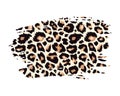Hand drawn vector leopard textured ink brush stroke, paint spot with leo pattern texture. Animal paint smear artistic