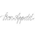 Hand drawn vector lettering. Words Bon Appetit by hand. Isolated vector illustration. Handwritten modern calligraphy Royalty Free Stock Photo