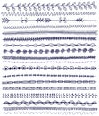 Hand drawn vector line border set