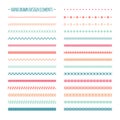 Hand drawn vector line border set and scribble