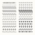 Hand drawn vector line border set and scribble