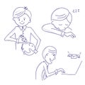 Hand drawn vector manager illustrations