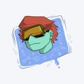 male head vector wearing anti dust glasses