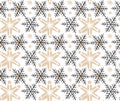 Hand drawn vector Merry Christmas rough freehand graphic design elements seamless pattern with snowflakes isolated on