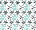 Hand drawn vector Merry Christmas rough freehand graphic design elements seamless pattern with snowflakes isolated on