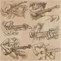 An hand drawn collection, vector pack - GUITAR SOLO Royalty Free Stock Photo