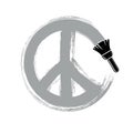 Hand-drawn vector peace sign, antiwar symbol from 60s made with Royalty Free Stock Photo