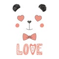 Cute panda with heart shaped eyes Royalty Free Stock Photo