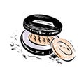 Hand drawn vector powder. Make up object on white background.