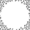 Hand drawn vector round frame with black chaotic doodle circles Royalty Free Stock Photo