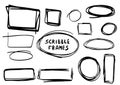 Hand drawn vector scribble frames