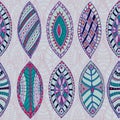 Hand drawn vector seamless abstract ethnic pattern Royalty Free Stock Photo