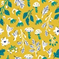 Forest Seamless Pattern. Vector Background in Scandinavian style Royalty Free Stock Photo