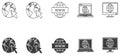 Hand drawn vector set of vintage icons and Easter eggs on an abstract background Royalty Free Stock Photo