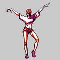 Hand drawn vector - female dancer