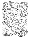 Hand drawn vector sketchy Doodle cartoon set of curls and swirls decorative elements for concept design Royalty Free Stock Photo