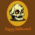 Hand drawn vector skull card halloween