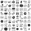 Hand Drawn Vector Social Media Icon Set Royalty Free Stock Photo