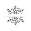 Hand drawn Vector split Christmas vintage scandinavian snowflake. Xmas decorative design element in retro style