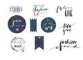 Hand drawn vector template collection with handwritten lettering phases New York fashion week and fashion Chic.Banners