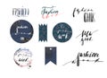 Hand drawn vector template collection with handwritten lettering phases New York fashion week and fashion chik,banners