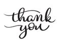 Hand drawn Vector Thank you text on white background. Calligraphy lettering illustration EPS10