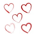 Hand drawn hearts. Design elements for Valentine`s day. Royalty Free Stock Photo