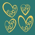 Hand drawn vector valentine hearts. Decorative design elements Royalty Free Stock Photo