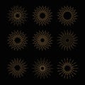 Hand Drawn vector vintage elements - gold sunburst