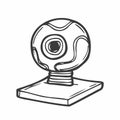 hand drawn vector web cam in doodle cartoon style Royalty Free Stock Photo