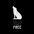 Hand drawn vector wild forest illustration Royalty Free Stock Photo