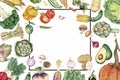 Hand drawn vegetables collection with design space Royalty Free Stock Photo