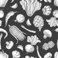 Hand drawn vegetables vintage seamless pattern background Royalty Free Stock Photo