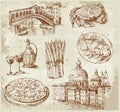 Hand drawn Venice set Royalty Free Stock Photo