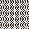 Hand Drawn Vertical ZigZag Lines. Vector Seamless Black and White Pattern. Royalty Free Stock Photo