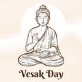 hand drawn vesak day illustration