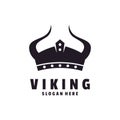 Hand Drawn Viking Head Helmet Logo Template Royalty Free Stock Photo