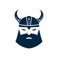 Hand Drawn Viking Head Helmet Logo Template Royalty Free Stock Photo